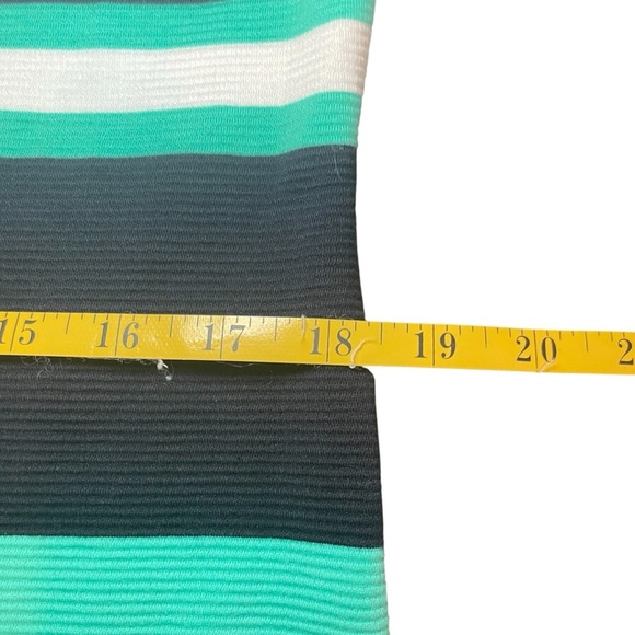 Crown & Ivy Shift Dress Ribbed Navy White Mint Pink Stripe Small Coastal Spring - Picture 12 of 13